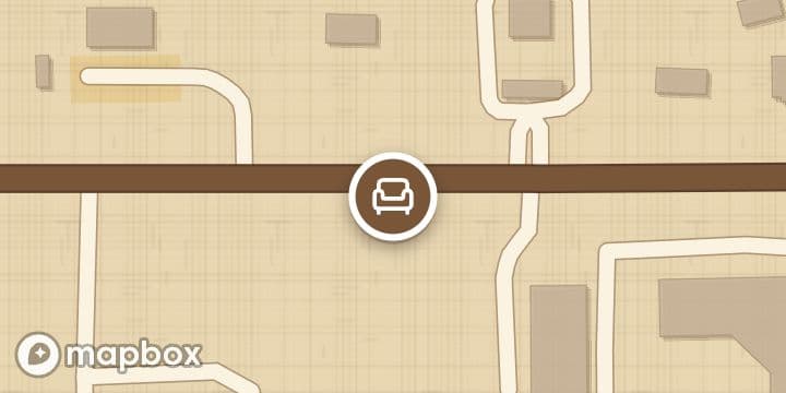 A map of the streets around Brandenberry Amish Furniture, with its pin.