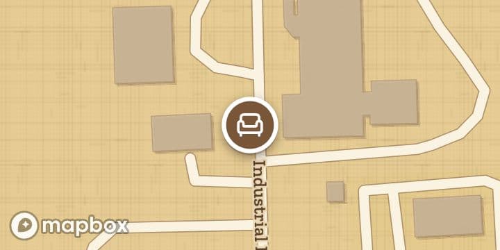 A map of the streets around DutchCrafters LaGrange Amish Outlet Store and Warehouse, with its pin.