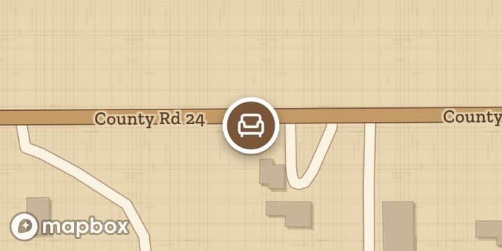 A map of the streets around L.A. Woodworking LLC, with its pin.