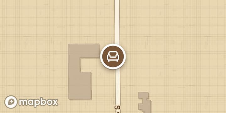 A map of the streets around Lambright Comfort Chairs, with its pin.