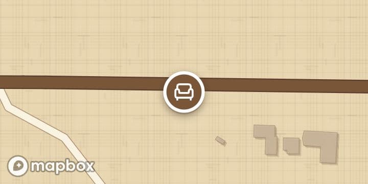 A map of the streets around Pumpkin Patch Market, with its pin.